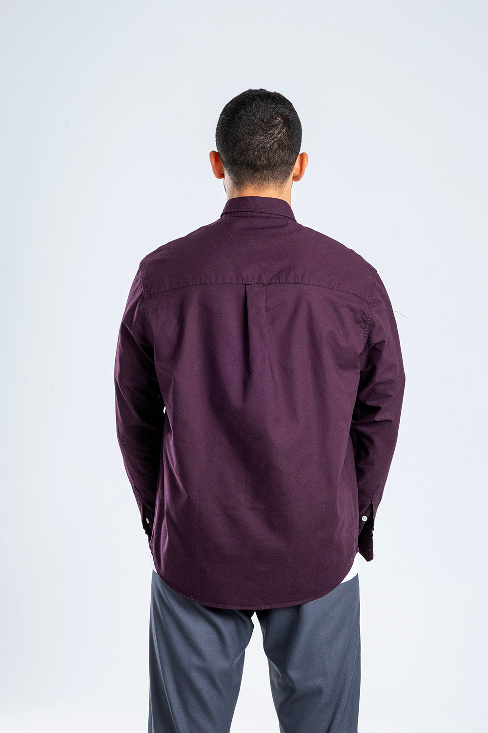 Button-up . Oxford shirt - Burgundy