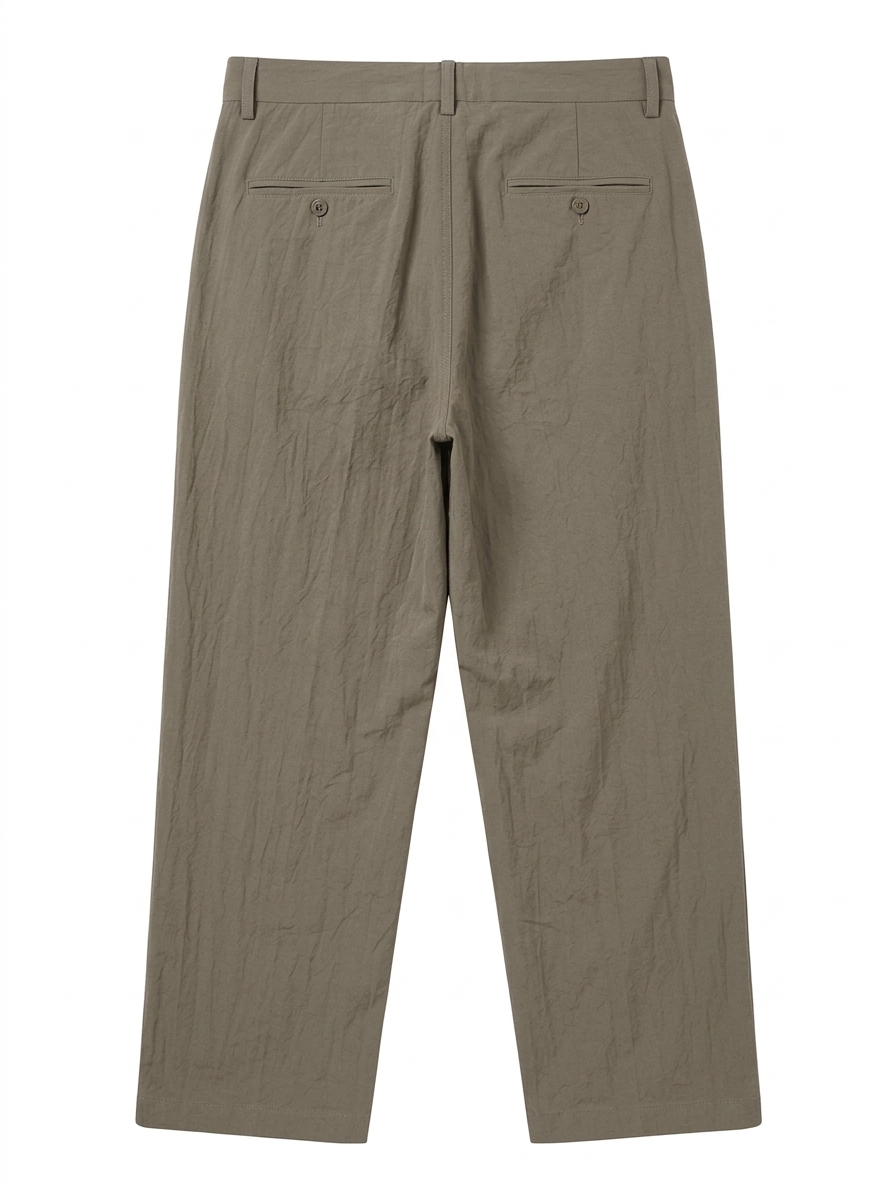 Wide Leg Pleated Pants – soft Old Money Style - olive grey