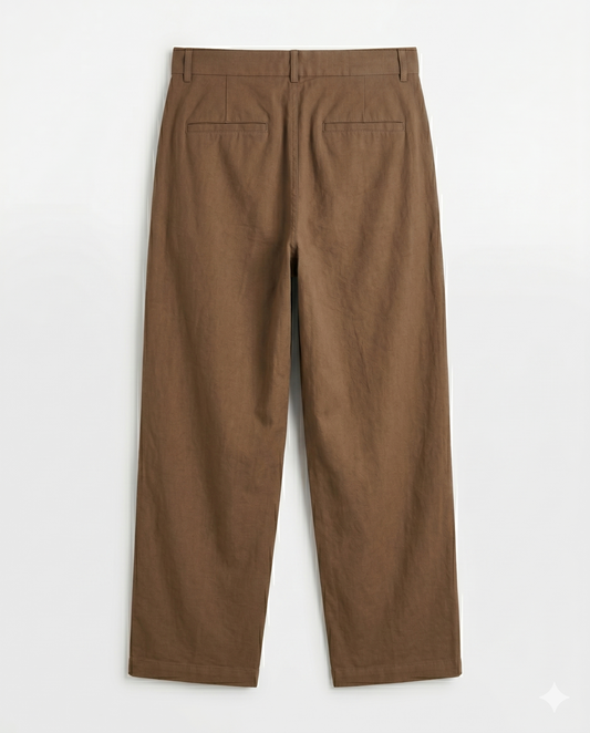 Wide Leg Pleated Pants – soft Old Money Style - brown