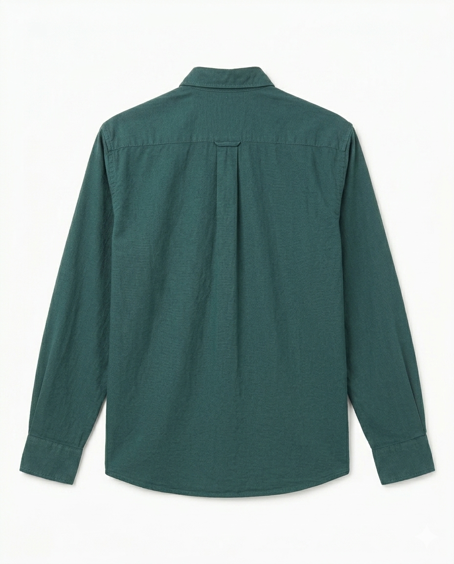 Button-up . Oxford shirt -Dark Olive