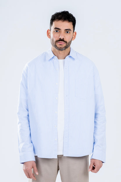 Button-up . Oxford shirt -Light Blue