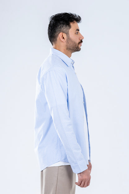 Button-up . Oxford shirt -Light Blue