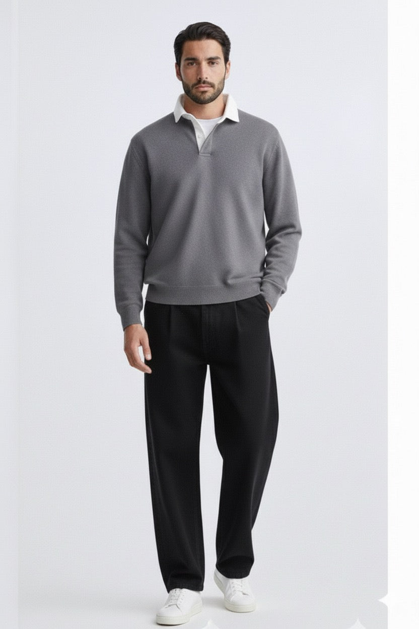 Heavy polo sweater
