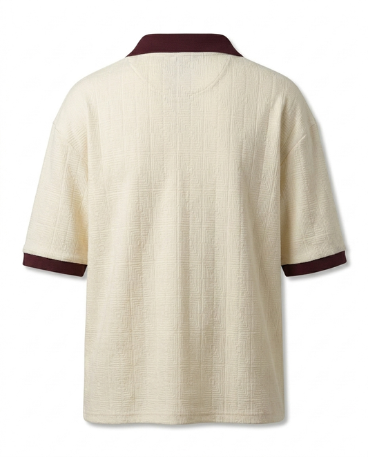 Textured Cotton Polo – Relaxed Fit - off white