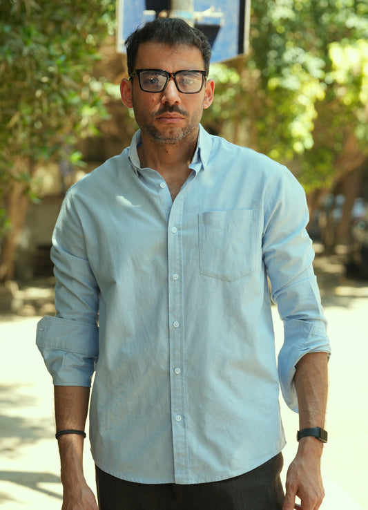 Button-up . Oxford shirt - baby Blue