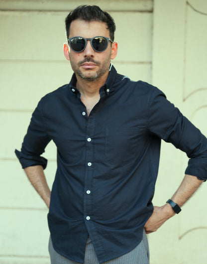 Button-up . Oxford shirt - Navy