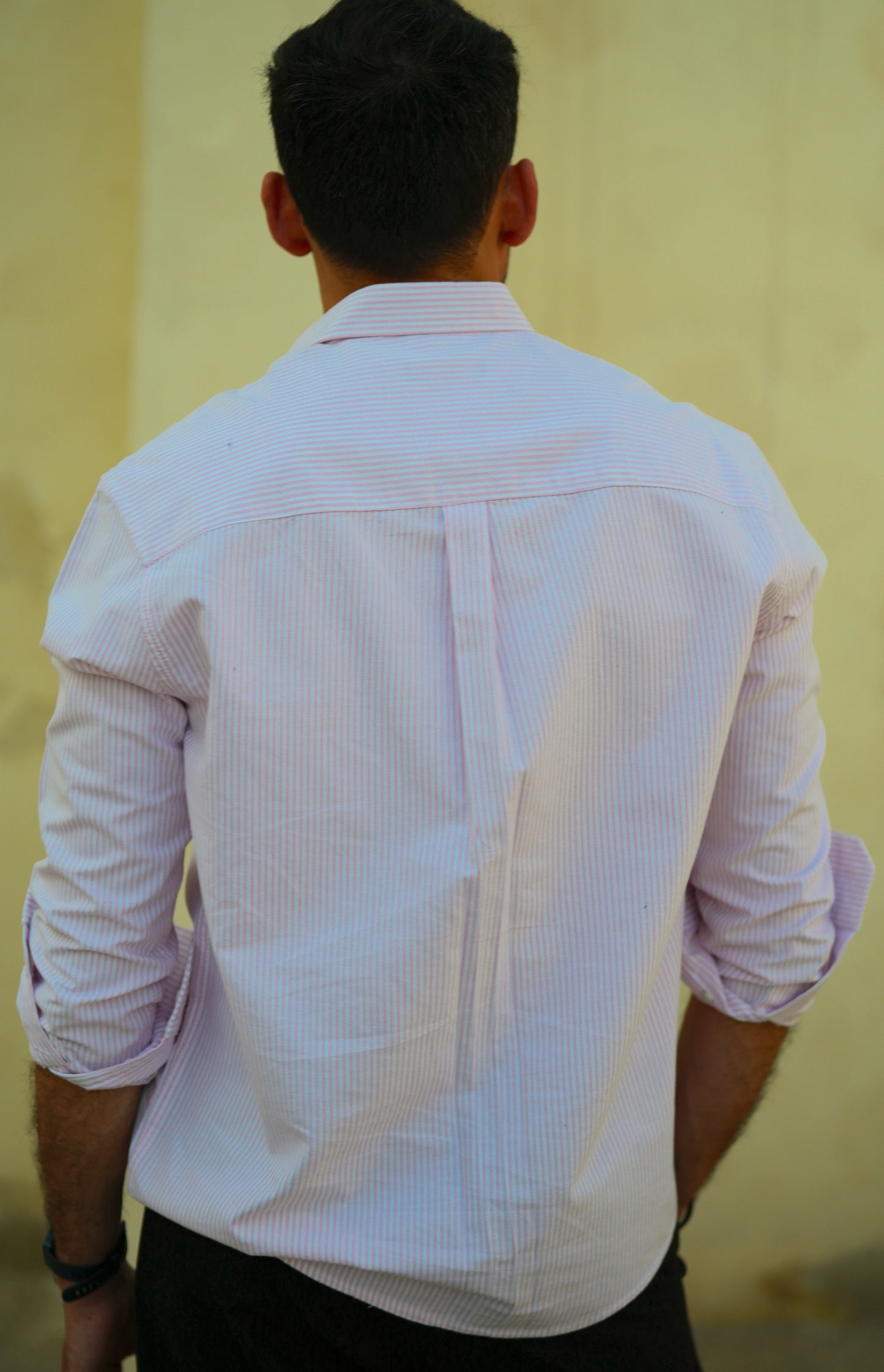 Button-up . Oxford shirt - Rose striped