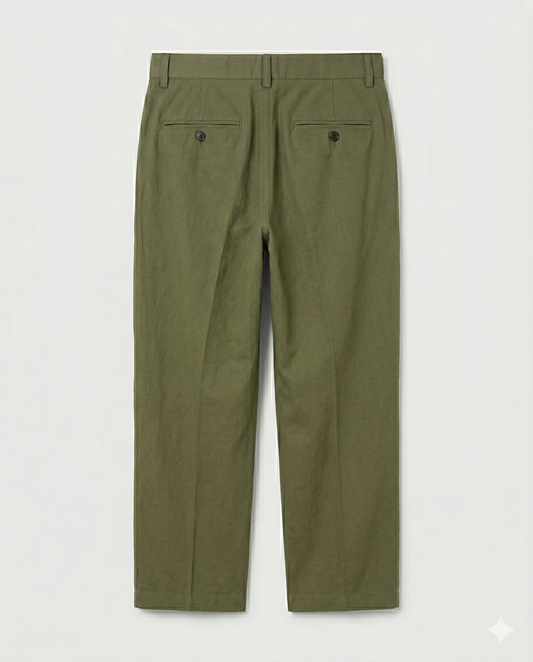 Wide Leg Pleated Pants – soft Old Money Style - olive
