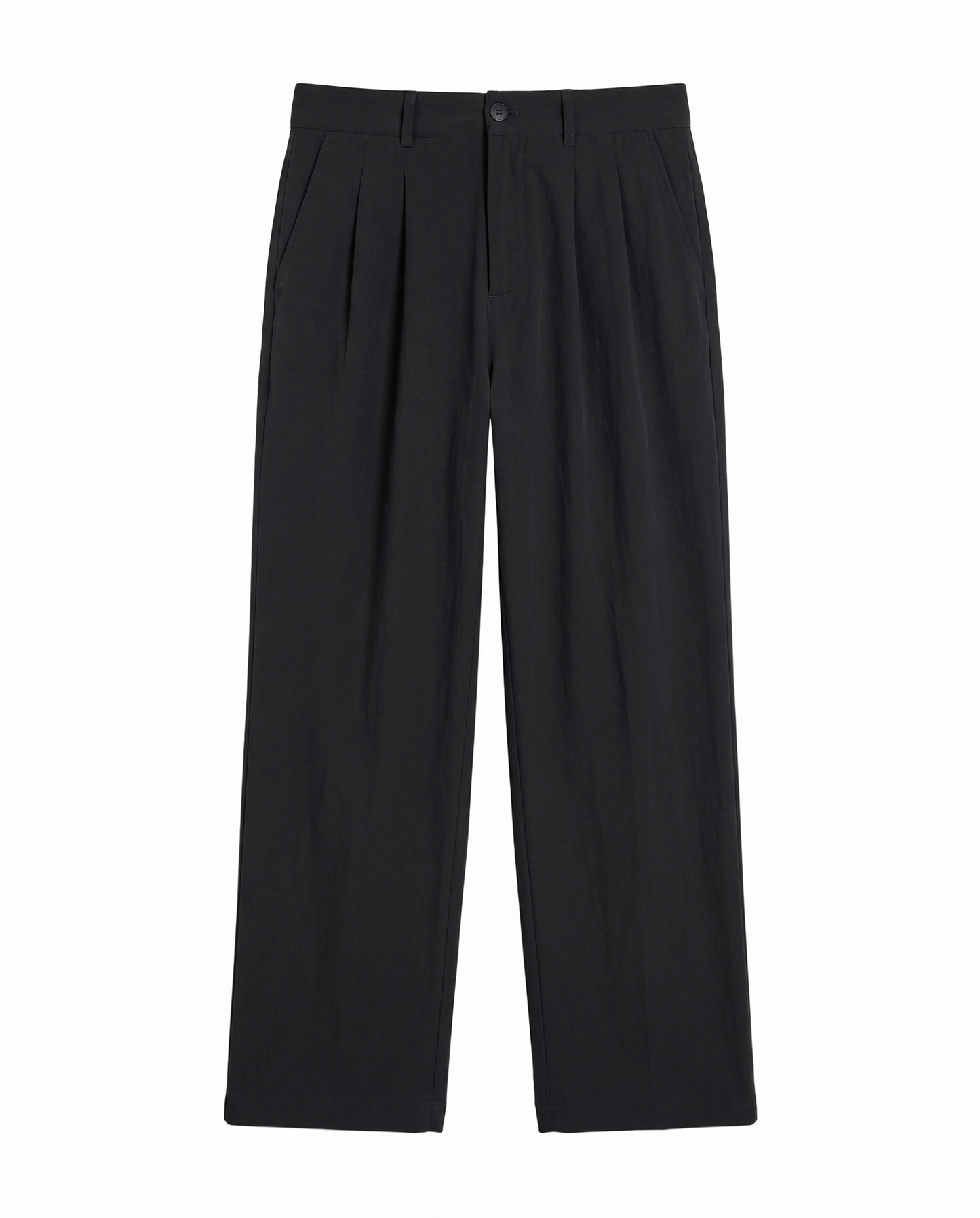 Wide Leg Pleated Pants – soft Old Money Style - black