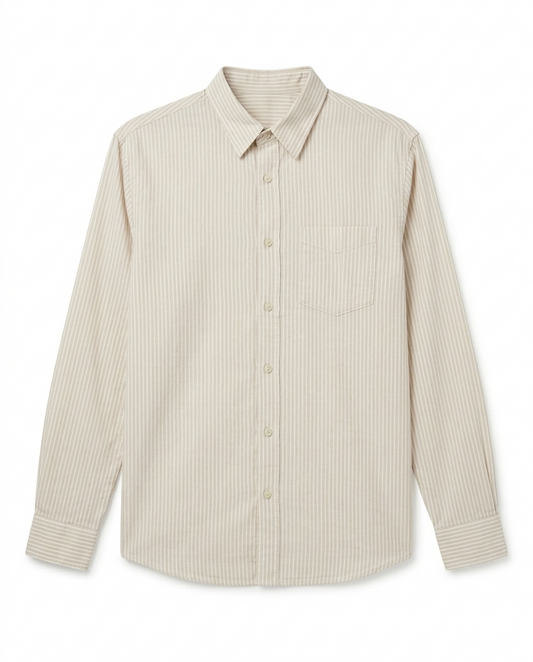 Coastal Stripe Oxford Shirt - Beige