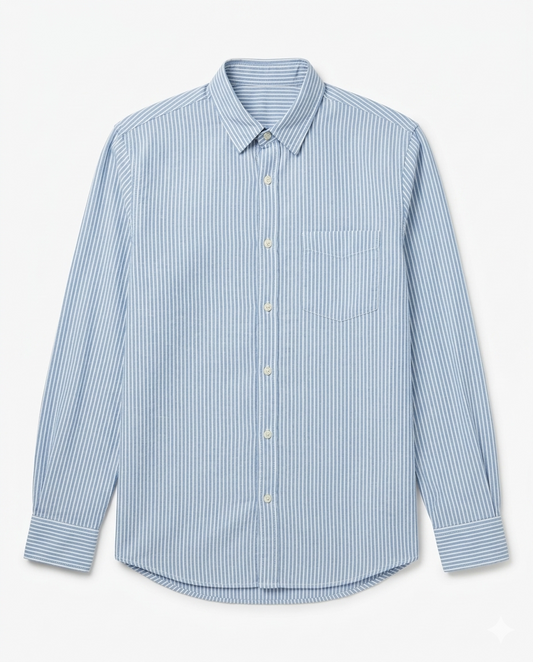 Coastal Stripe Oxford Shirt - Royal Blue