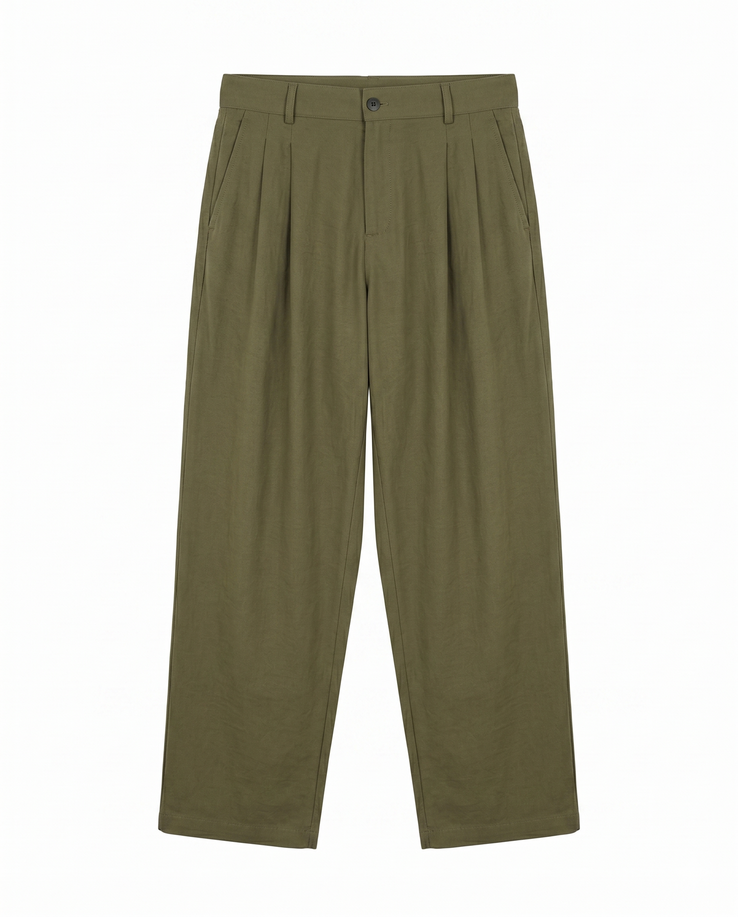 Wide Leg Pleated Pants – soft Old Money Style - olive
