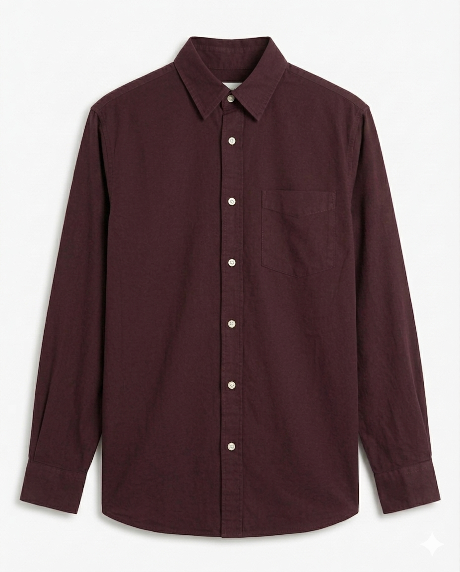 Button-up . Oxford shirt - Burgundy