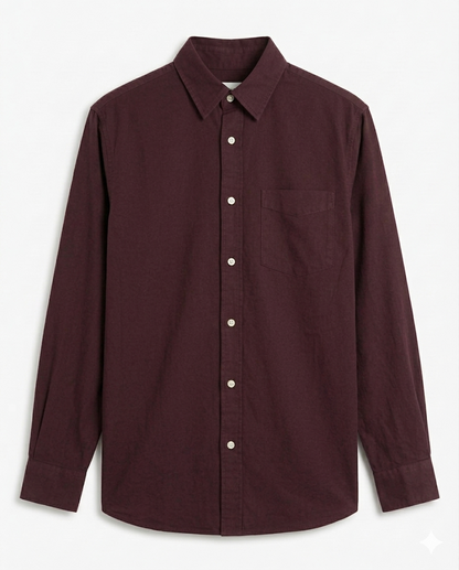 Button-up . Oxford shirt - Burgundy