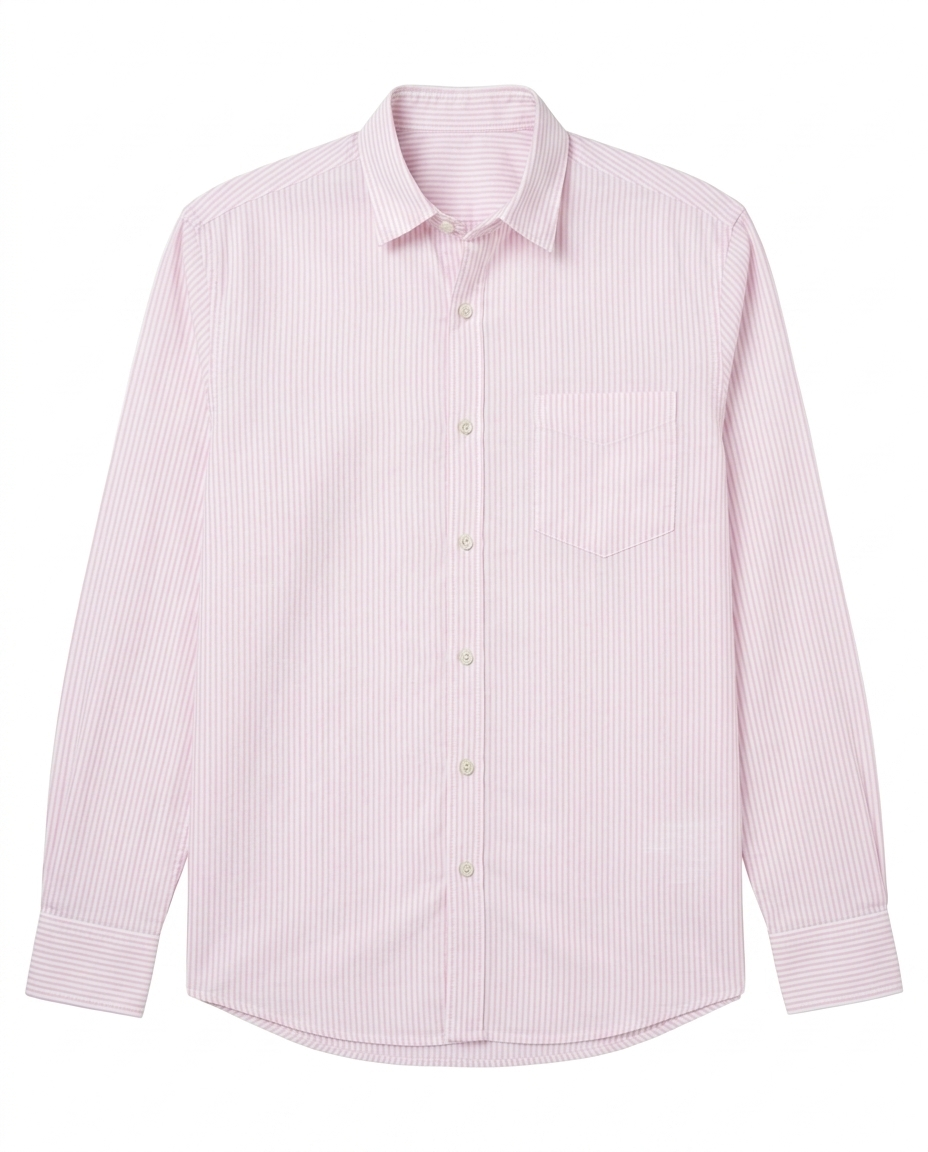 Button-up . Oxford shirt - Rose striped