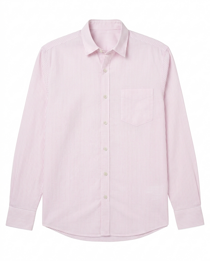 Button-up . Oxford shirt - Rose striped