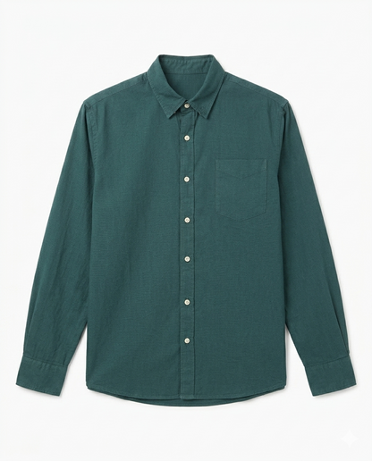 Button-up . Oxford shirt -Dark Olive