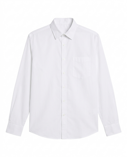 Button-up . Oxford shirt -White