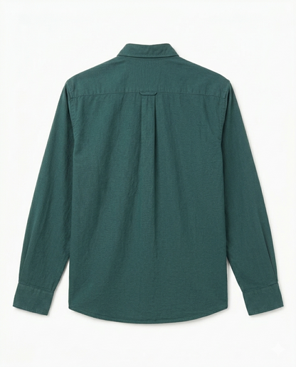 Button-up . Oxford shirt -Dark Olive