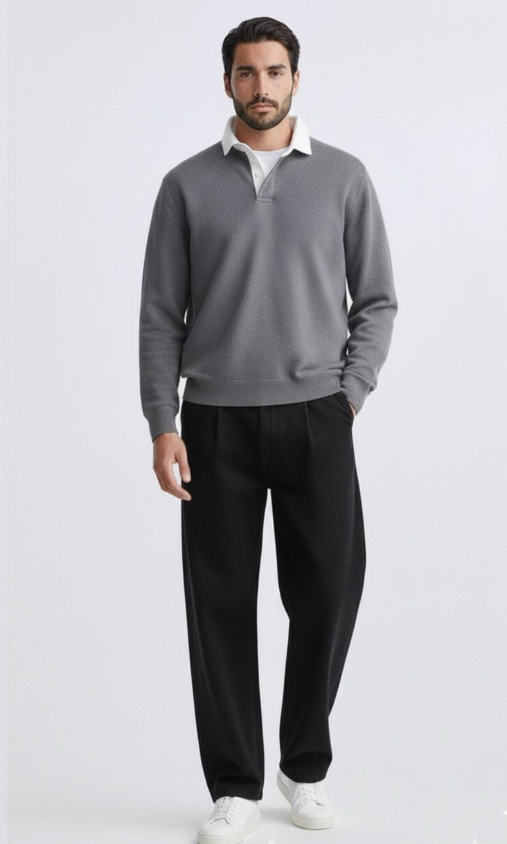 Heavy polo sweater