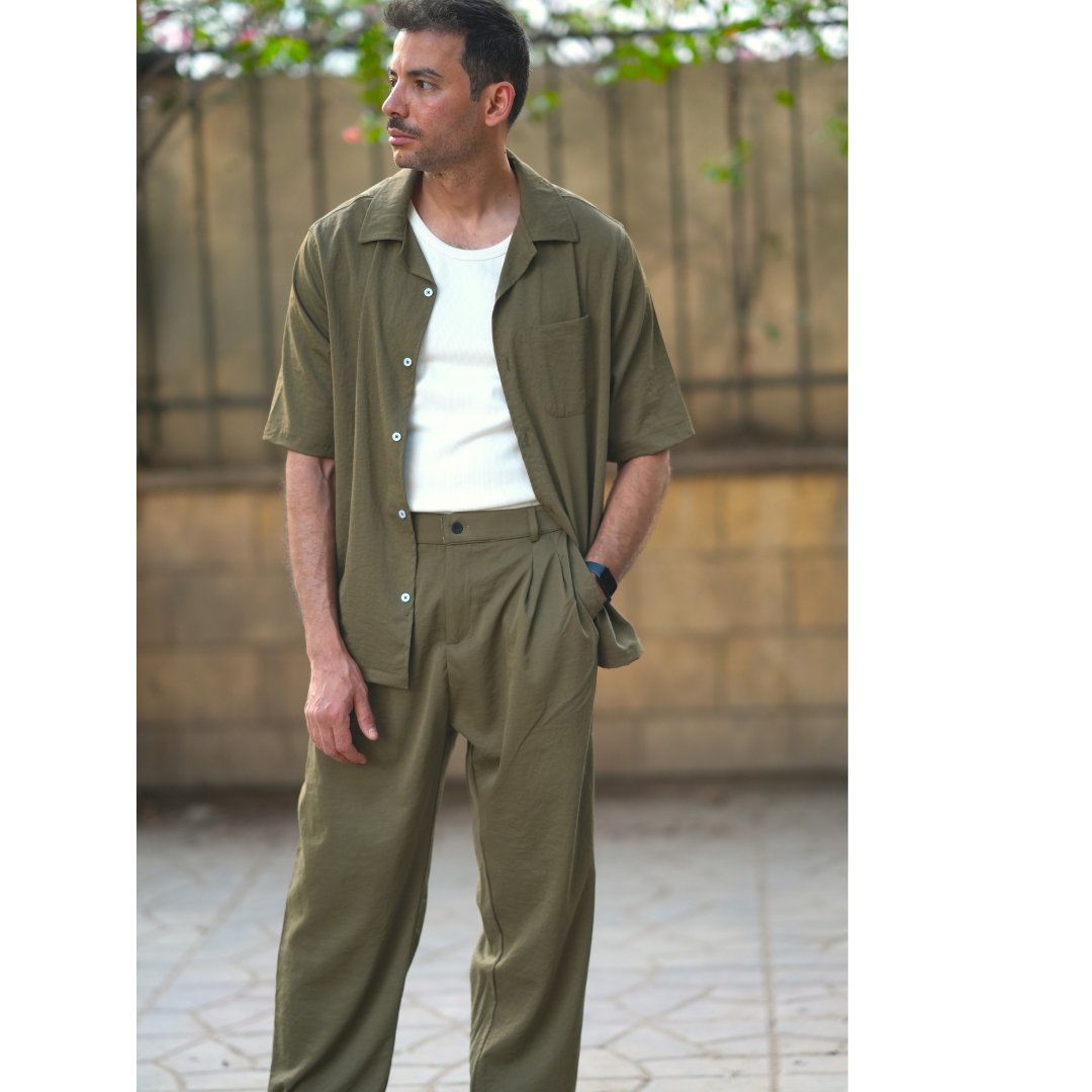 Assel Relaxed Summer Set - Olive